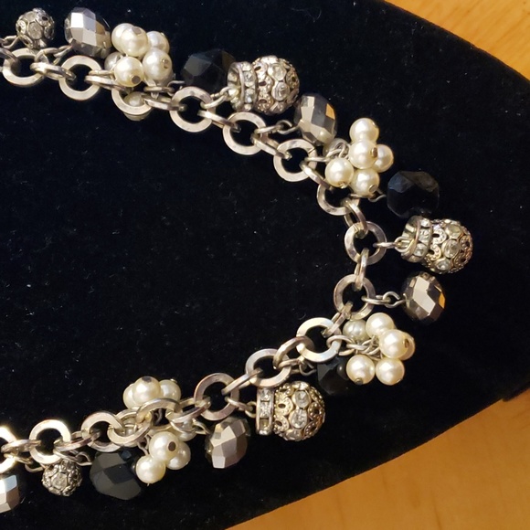 White House Black Market Faux Pearl and Rhinestone Baubles Link Necklace - Picture 5 of 5